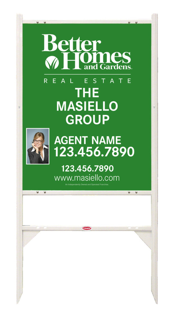 Angle Iron Frame and Agent Photo Sign Panel Unit, 30h x 24w, Steel