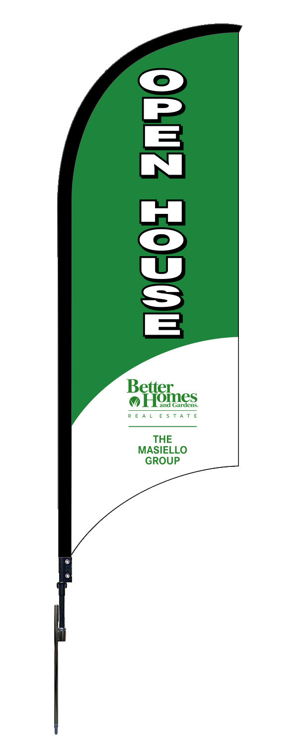 Open House w Company Name Feather Flag Unit, 9-Foot