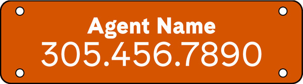 Hanging Agent Name Sign Rider, 4h x 14w, 3mm Aluminum Composite