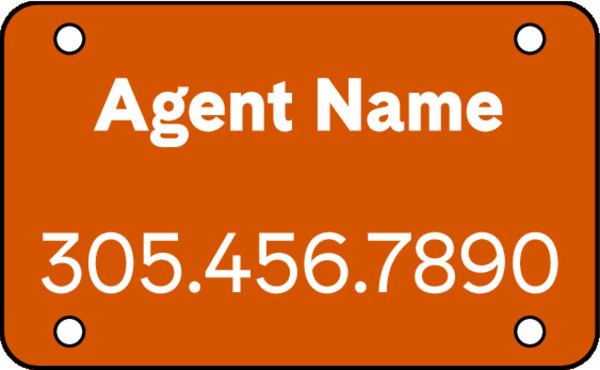 Hanging Agent Name Sign Rider, 5h x 8w, 3mm Aluminum Composite