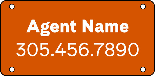 Hanging Agent Name Sign Rider, 6h x 12w, 3mm Aluminum Composite
