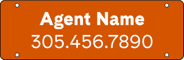 Hanging Agent Name Sign Rider, 6h x 18w, 3mm Aluminum Composite