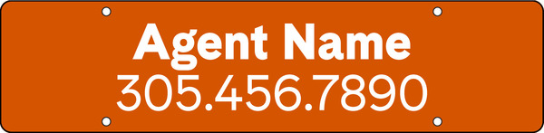 Hanging Agent Name Sign Rider, 6h x 24w, 3mm Aluminum Composite