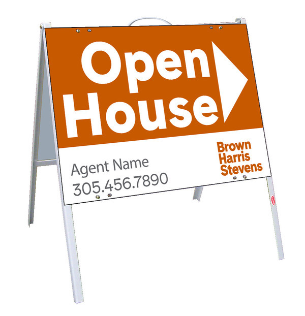Angle Iron A-Frame and Agent Open House Sign Panel Unit, 18h x 24w