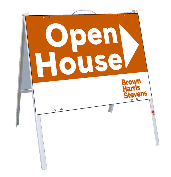 Angle Iron A-Frame and Open House Sign Panel Unit, 18h x 24w