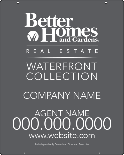 Waterfront Collection agent hanging sign panel, 24 GA steel 30h x 24w
