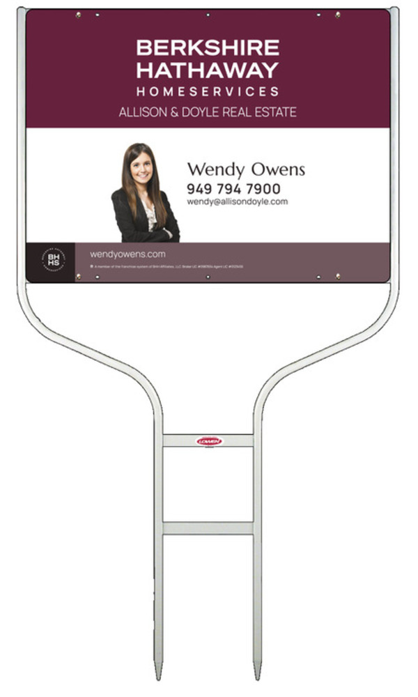 Round Rod Frame and Cut Out Photo Sign Panel Unit, 18h x 24w, Steel