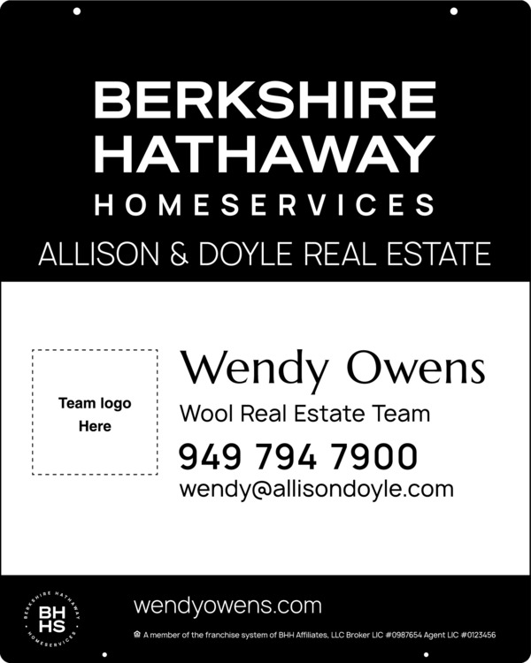 Reflective Hanging Team Logo Sign Panel, 30h x 24w, 3mm Aluminum Composite