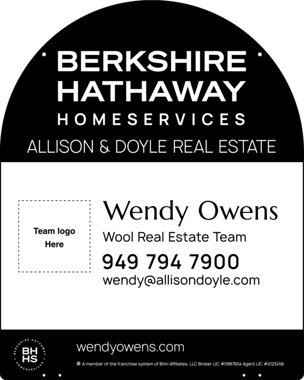 Reflective Hanging Arc Top Team Logo Sign Panel, 30h x 24w, 3mm Aluminum Composite