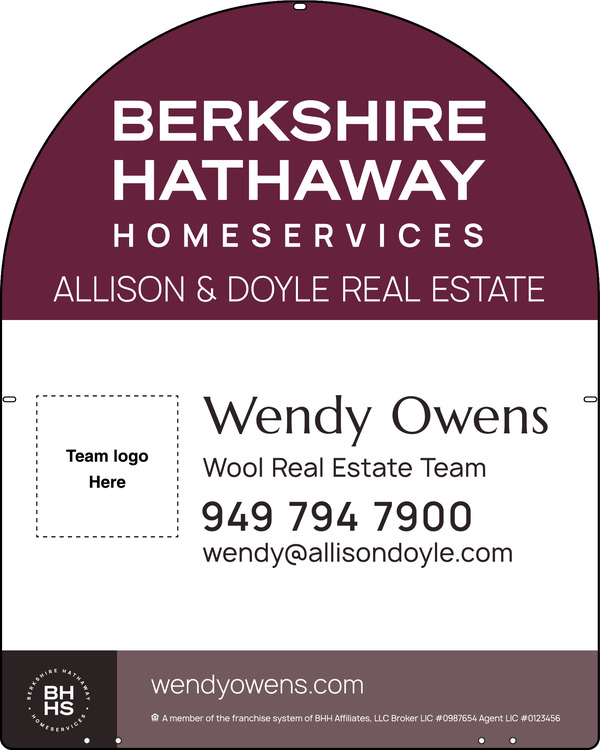 Arc Top Team Logo Sign Panel, 30h x 24, Steel