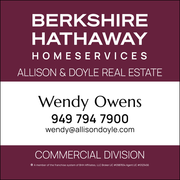 Commercial Division Agent Sign Panel, SF,  48h x 48w, 3mm Aluminum Composite