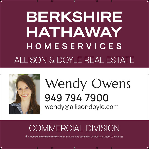 Commercial Division Agent Photo Sign Panel, DF, 48h x 48w, 24 Ga Steel