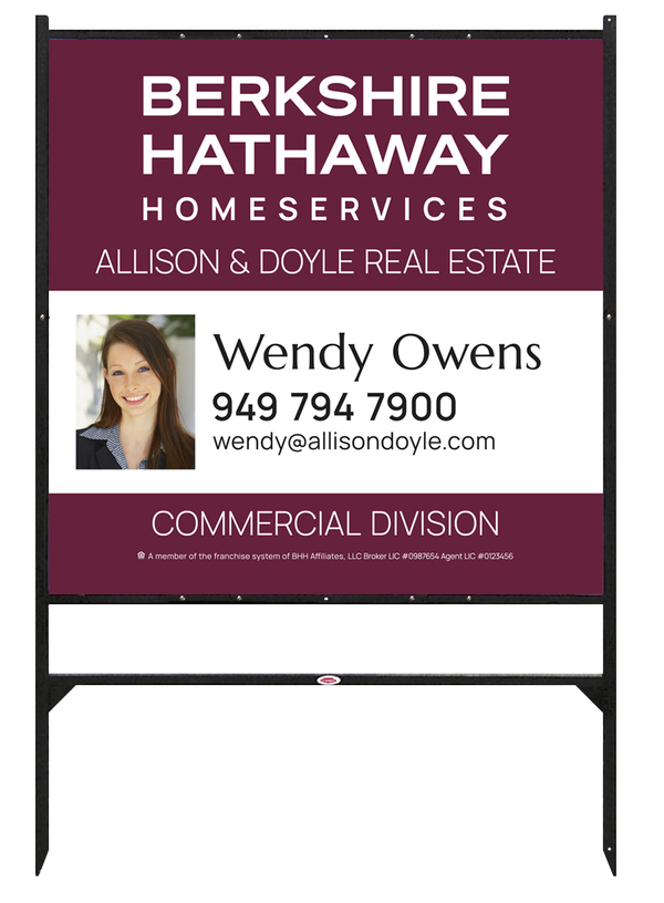 Commercial Divison Agent Photo Angle Iron Frame and Sign Panel unit, 48h x 48w, 24 ga steel