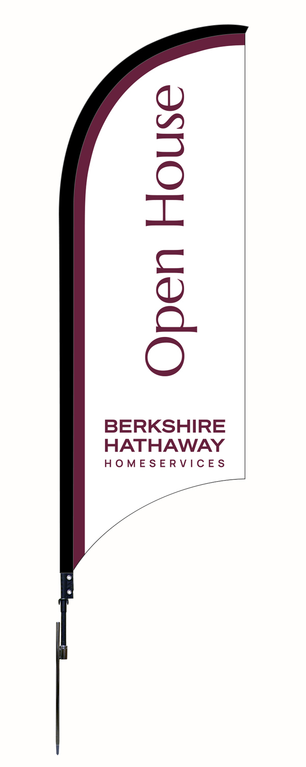 Open House Feather Flag and Pole, 9-foot - Cabernet Copy