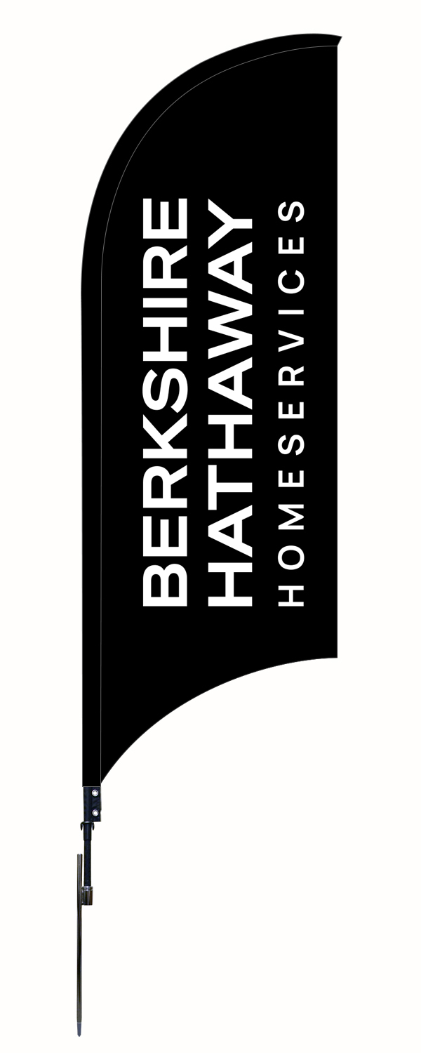 Berkshire Hathaway Home Services Feather Flag and Pole, 9-foot - White Copy