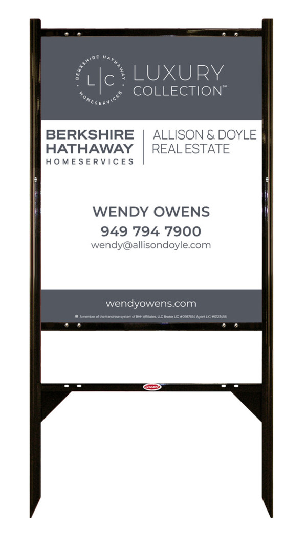 Angle Iron Frame and Agent Sign Panel Unit, 30h x 24w, Steel
