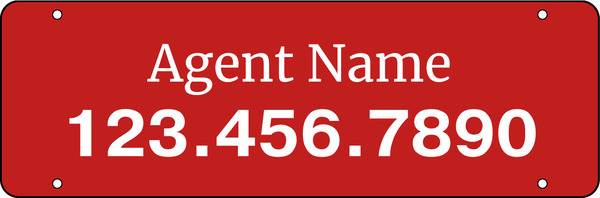Agent Sign Rider, 6h x 18w, 3mm Aluminum Composite, For use on standard residential For Sale Signs.
