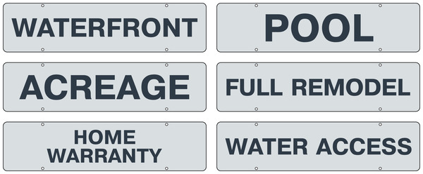 Message Sign Rider, 6h x 24w, 3mm Aluminum Composite, For use on Luxury and Large Format For Sale Signs.