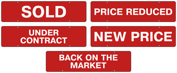 Message Sign Rider, 6h x 24w, 3mm Aluminum Composite, For use on Luxury and Large Format For Sale Signs.