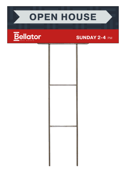 Wire Stake and Sign Panel Unit, OPEN HOUSE, 8h x 24w, 4mm