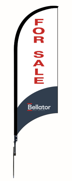 For Sale Feather Flag Unit, 9-Foot, White and Blue