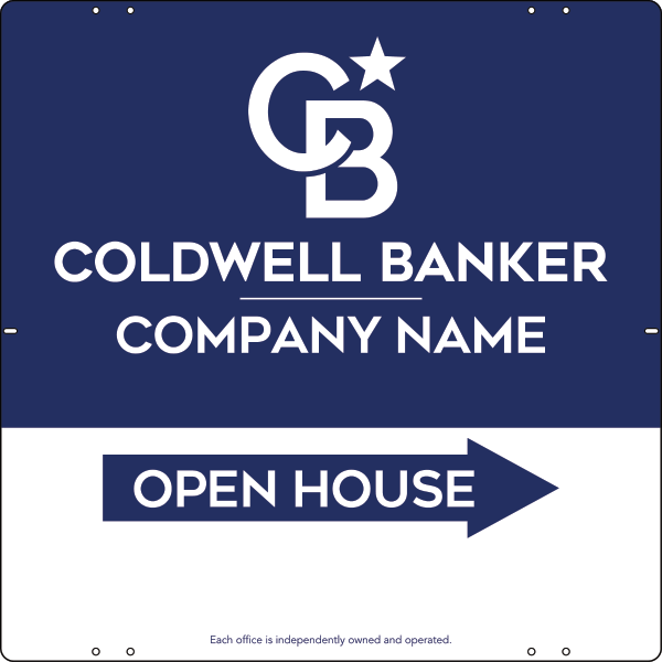 Directional Office Open House Sign Panel, 24h x 24w, Steel