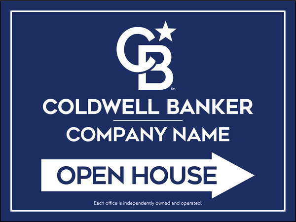 Directional Office Open House Sign Panel, 18h x 24w, 4mm Corrugated