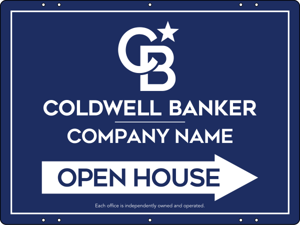 Directional Office Open House Sign Panel, 18h x 24w, Steel