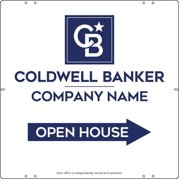 Directional Office Open House Sign Panel, 24h x 24w, Steel