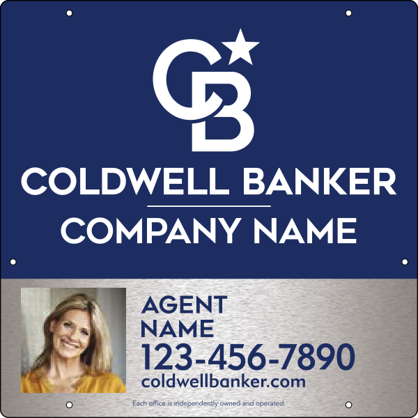 Agent Photo Hanging Sign Panel, 24h x 24w, 3MM Brushed Aluminum Composite