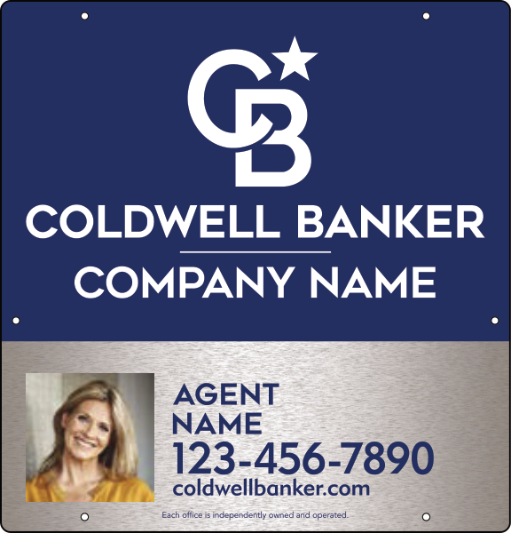 Agent Photo Hanging Sign Panel, 25h x 24w, 3MM Brushed Aluminum Composite