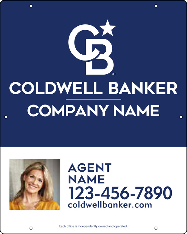 Reflective Agent Photo Hanging Sign Panel, 30h x 24w, Steel