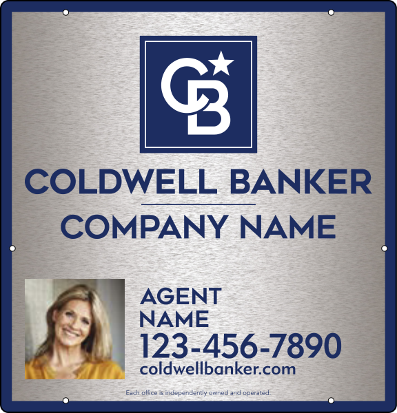 Agent Photo Hanging Sign Panel, 25h x 24w, 3MM Brushed Aluminum Composite