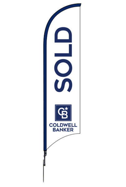 Real Estate SOLD FEATHER FLAG AND POLE, 12-foot