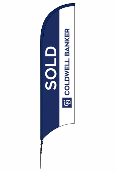 Real Estate SOLD FEATHER FLAG AND POLE, 12-foot