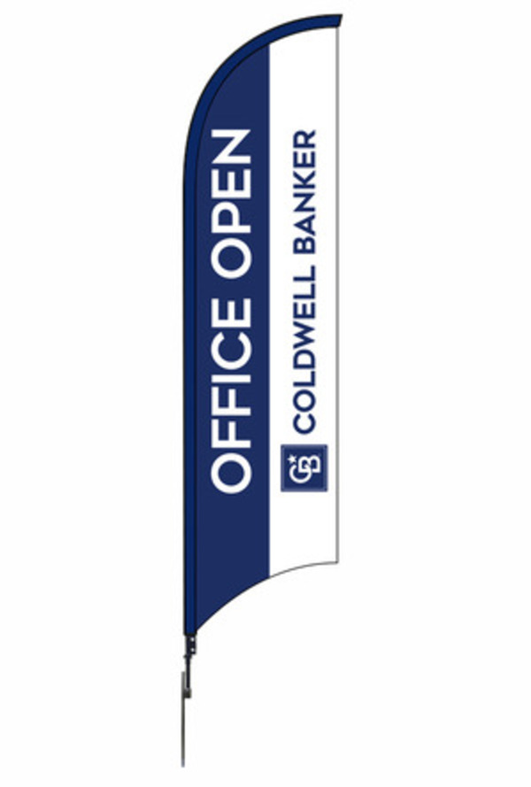 Real Estate OFFICE OPEN FEATHER FLAG AND POLE, 12-foot
