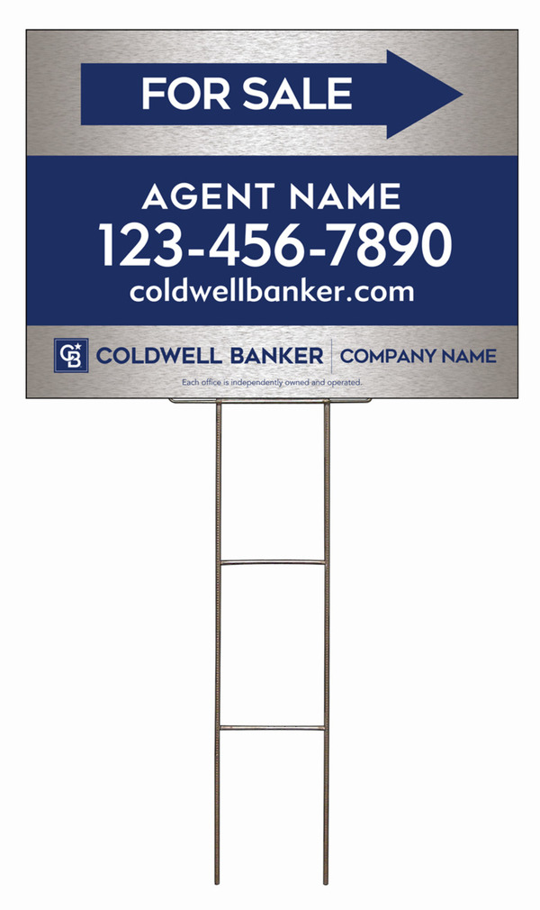 Wire H-Stake and Agent For Sale Sign Panel Unit, 18h x 24w, 4mm Corrugated