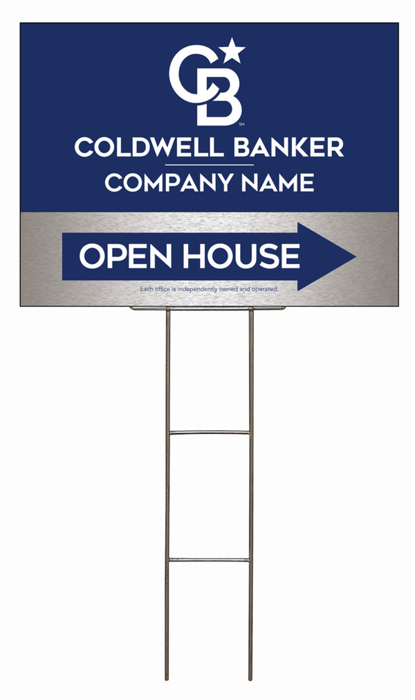 Wire H-Stake and Office Open House Sign Panel Unit, 18h x 24w, 4mm Corrugated