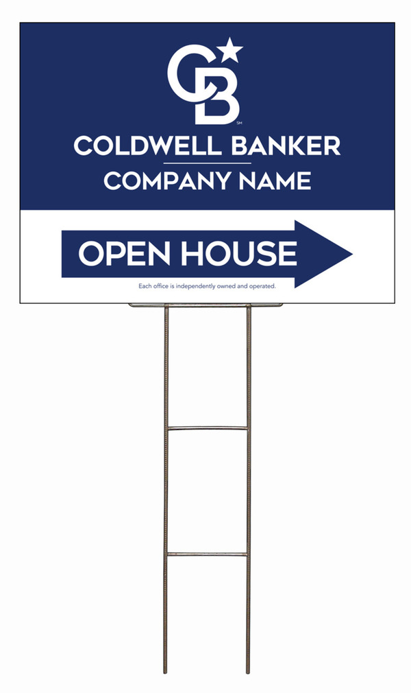Wire H-Stake and Office Open House Sign Panel Unit, 18h x 24w, 4mm Corrugated