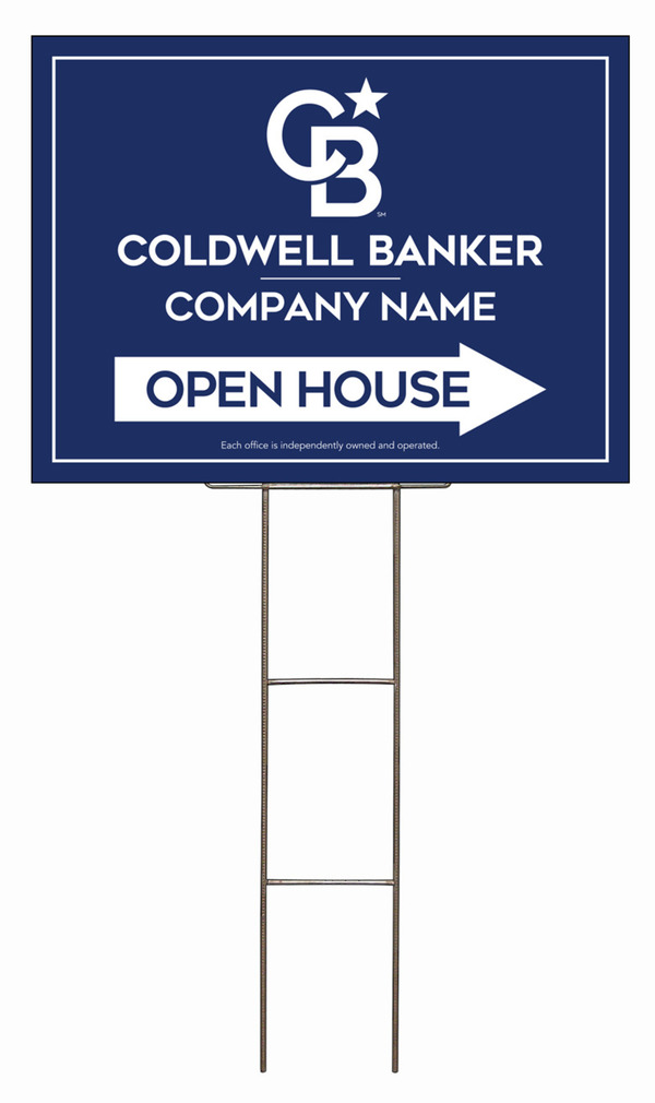 Wire H-Stake and Office Open House Sign Panel Unit, 18h x 24w, 4mm Corrugated