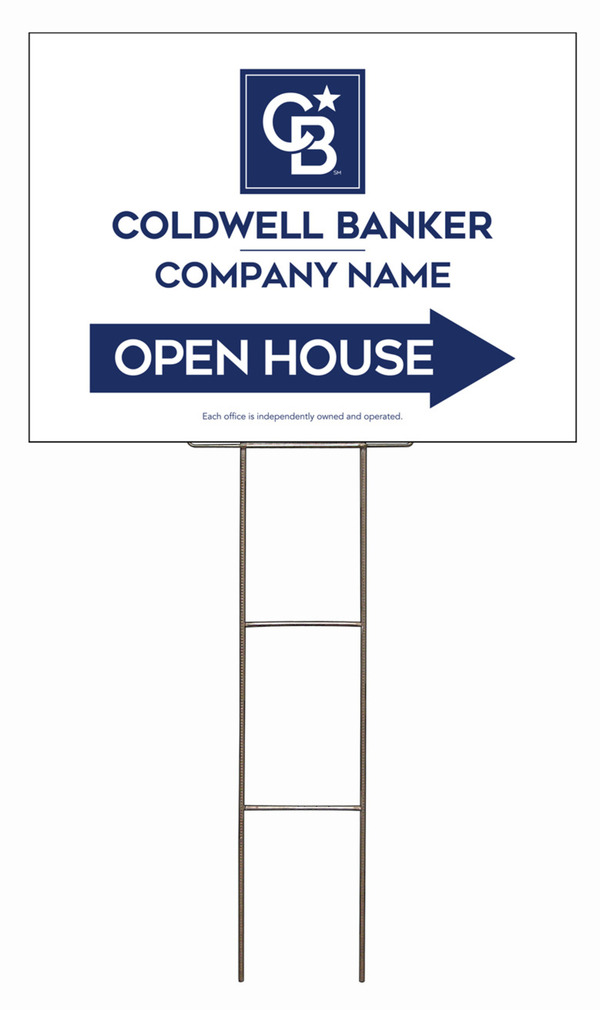 Wire H-Stake and Office Open House Sign Panel Unit, 18h x 24w, 4mm Corrugated