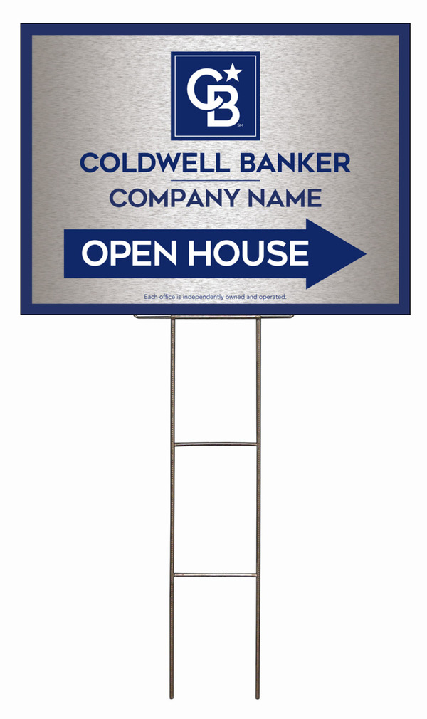 Wire H-Stake and Office Open House Sign Panel Unit, 18h x 24w, 4mm Corrugated