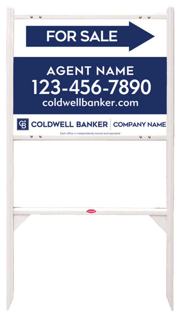 Angle Iron Frame and Agent For Sale Sign Panel Unit, 18h x 24w, Steel