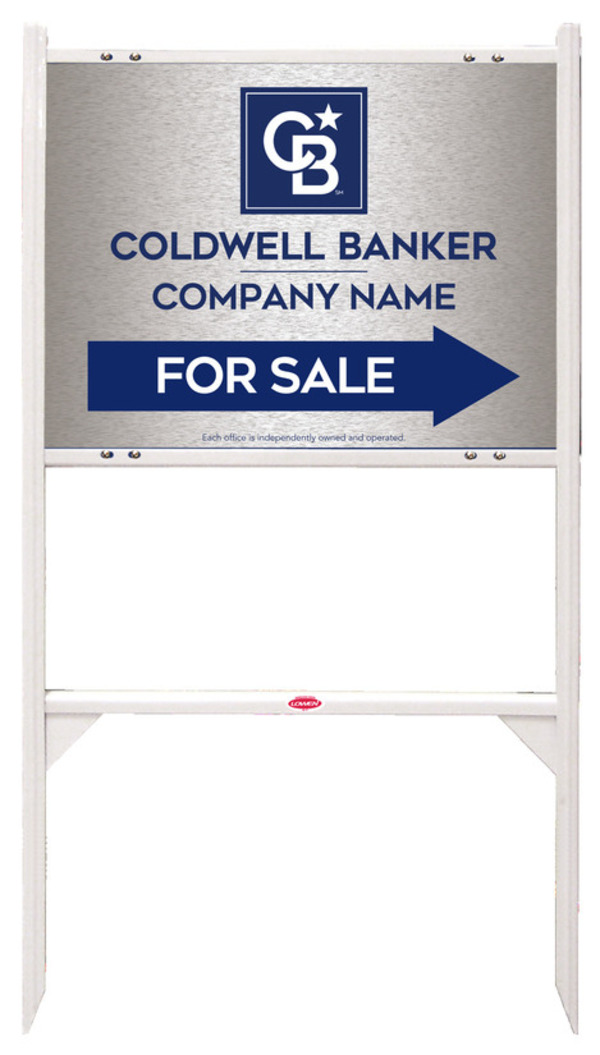 Angle Iron Frame and Office For Sale Sign Panel Unit, 18h x 24w, Brushed Aluminum Composite