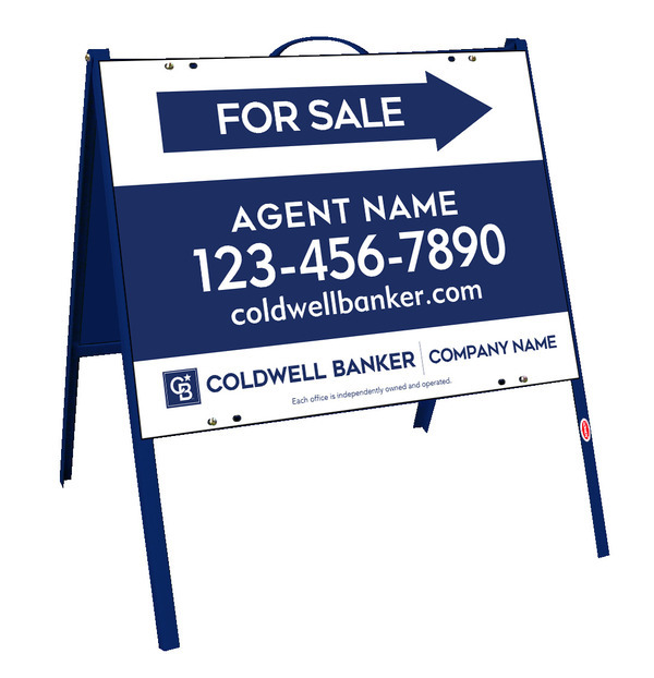 A-Frame and Agent For Sale Sign Panel Unit, 18h x 24w, .050 Poly