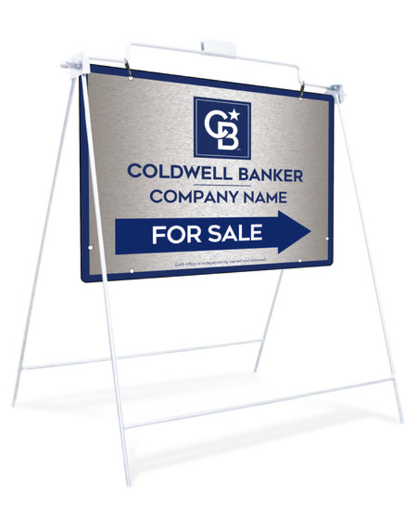 Swinging A-Frame and Office For Sale Sign Panel Unit, 18h x 24w, Brushed Aluminum Composite