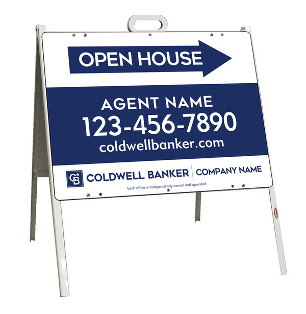 A-Frame and Agent Open House Sign Panel Unit, 18h x 24w, Steel