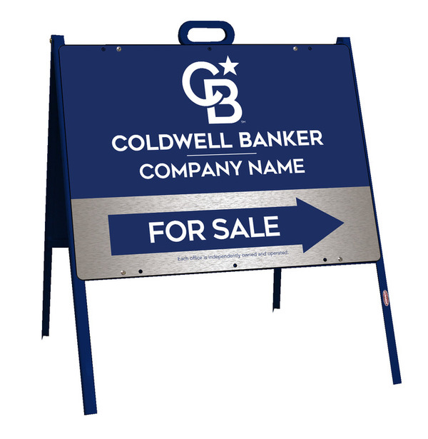 A-Frame and Office For Sale Sign Panel Unit, 18h x 24w, Brushed Aluminum Composite