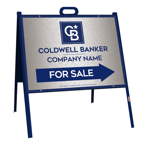 A-Frame and Office For Sale Sign Panel Unit, 18h x 24w, Brushed Aluminum Composite
