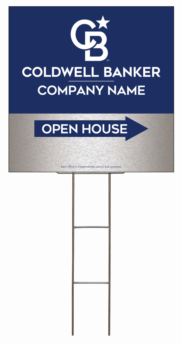 Wire H-Stake and Office Open House Sign Panel Unit, 24h x 24w, 4mm Corrugated